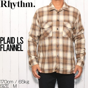 フランネルシャツ 長袖シャツ Rhythm リズム PLAID LS FLANNEL SHIRT 0723M-WT03L