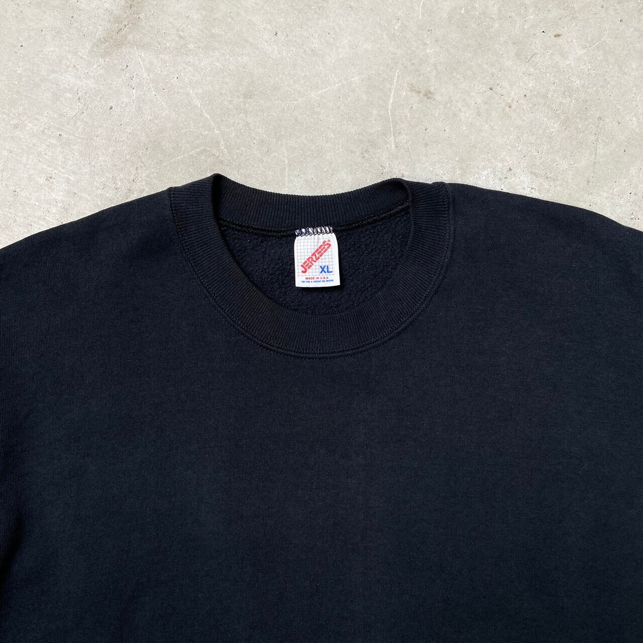 80s USA製 JERZEES ポケット Tシャツ XL ブラック 墨黒 80年代 USA製 JERZEES ジャージーズ ブランクスウェットシャツ 無地