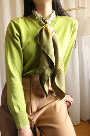 French vintage　　　Silk 馬車スカーフ