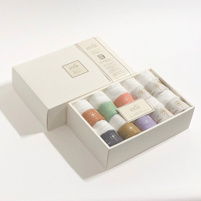 Summer GIFT 5 SET Star Wash Towel 　3枚SET　Twinkle GRAY / Twinkle ORANGE / Twinkle BEIGE