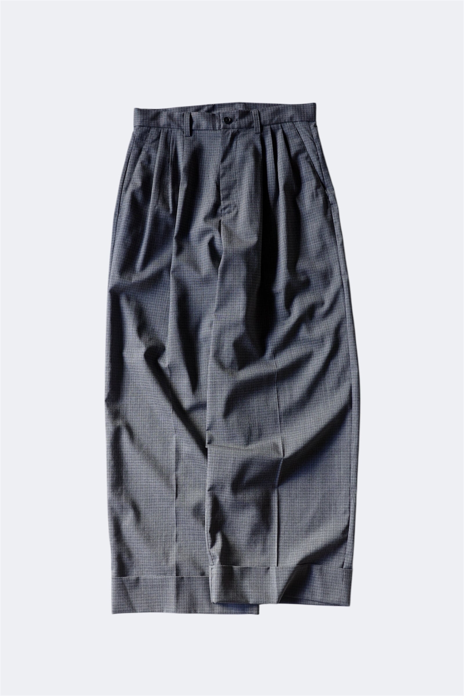 RL【VB WOOL SEMI WIDE SLACKS -DK GREY CHECK-】