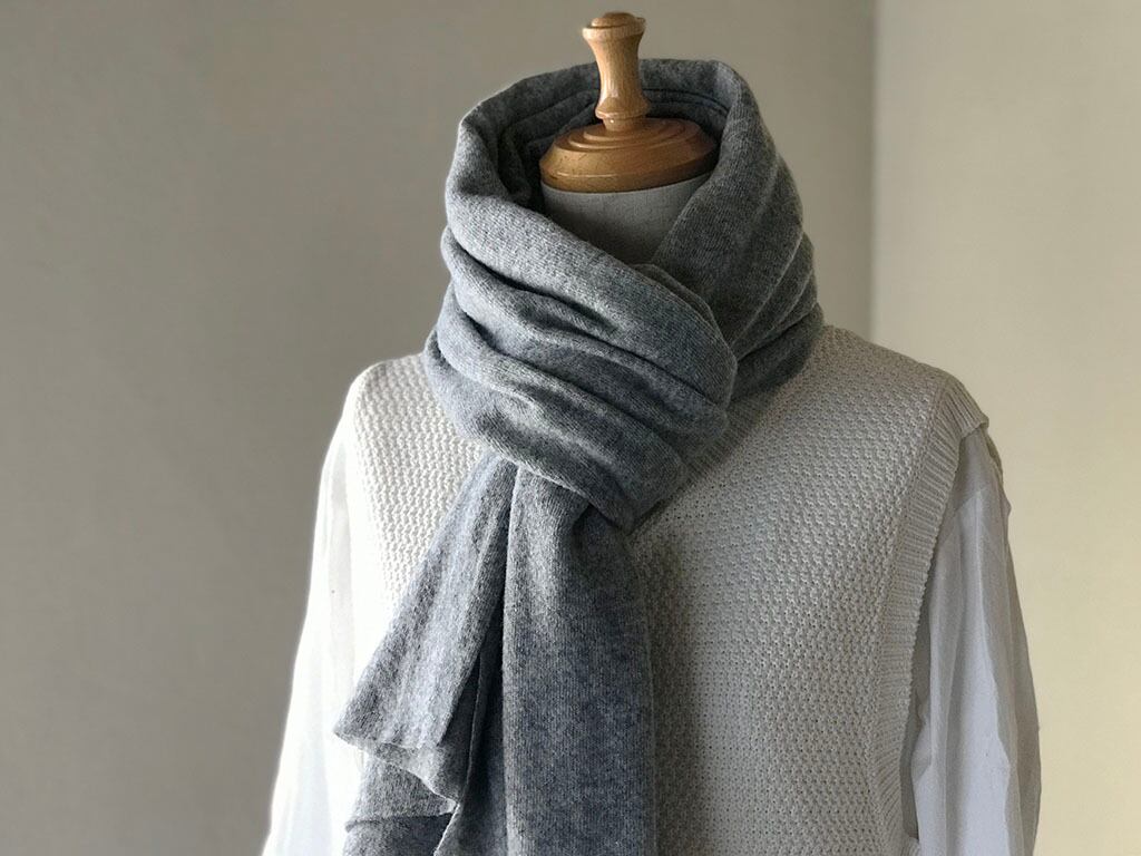 BISYU カシミヤ100% マフラー グレー BISYU カシミヤ100% マフラー グレー