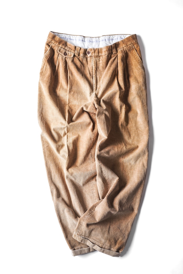 90's "Yves Saint Laurent" Cotton Corduroy 2-Tuck Trousers