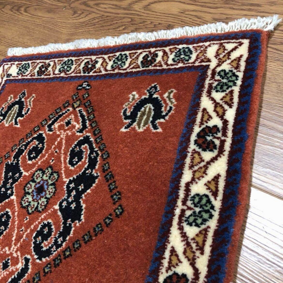 ペルシャ絨毯(トライバルラグ) プチサイズ チェアマット 椅子の座布団