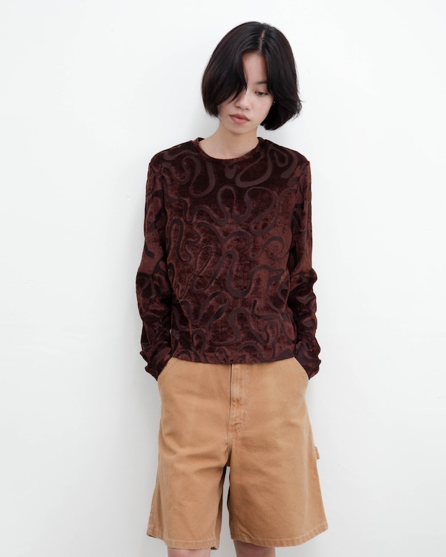 1990s abstract velour top