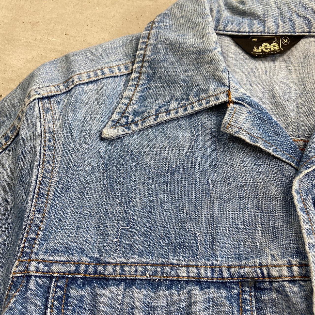 70年代 Lee リー デニムシャツジャケット オープンカラー オープン 