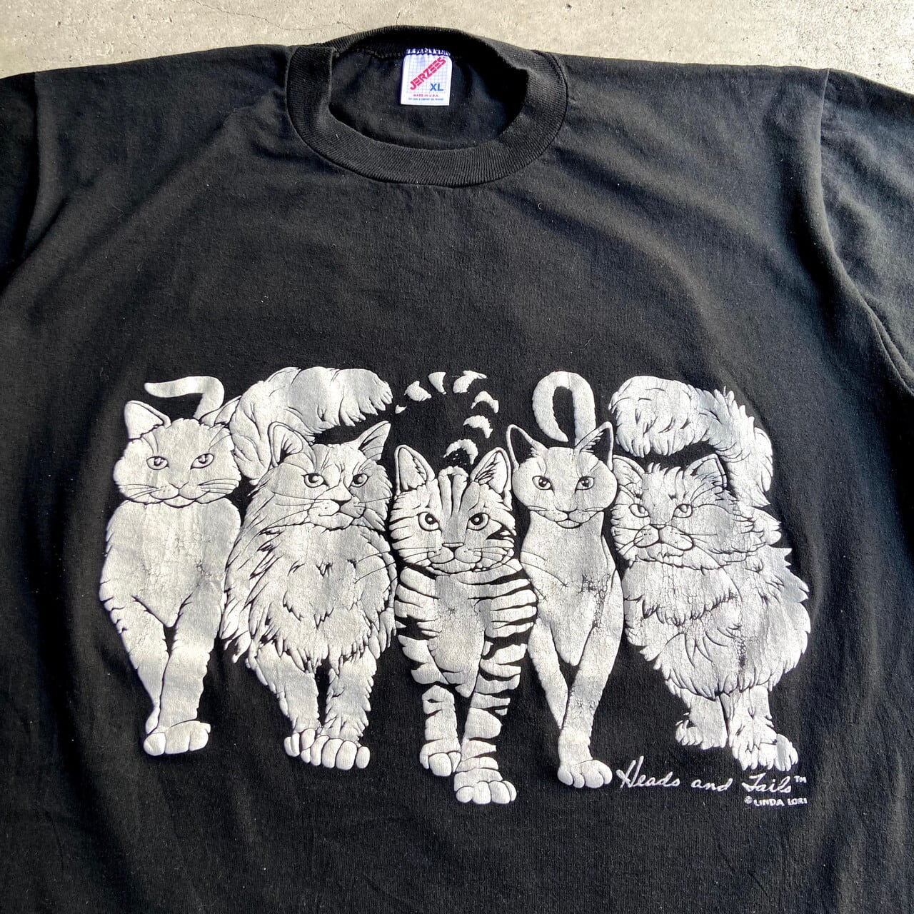 80年代 USA製 ネコ アニマルプリントTシャツ メンズXL レディース 古着 ...