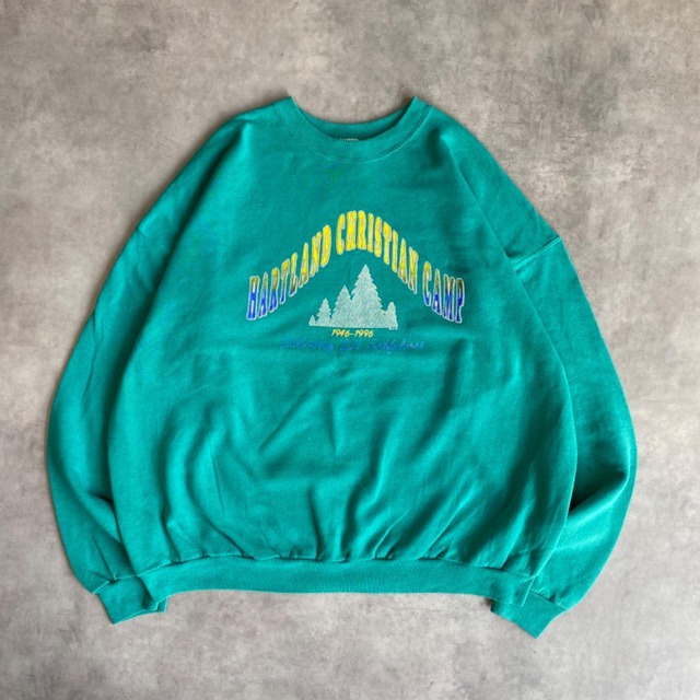 ヘインズ スウェット プリント 90s USA 緑 グリーン 2XL 11336