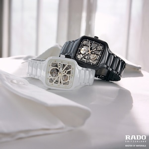 【RADO ラドー】True Square Automatic Open Heart トゥルースクエア オープンハート（ブラック×ゴールド）／国内正規品 腕時計