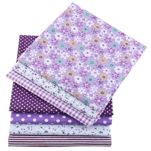 【在庫のみ】サムコス 7枚図案セット 生地 布 50*50cm 花柄 パッチワーク布 カットクロス 綿 DIY手芸用 ハンドメイド 小花 はぎれ 花 縫う手作り パッチワー 室内装飾 (パープル)
