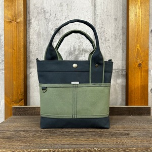 当店人気No.1.▽Bi Color Tote "M"【テツ紺×ダスティグリーン】