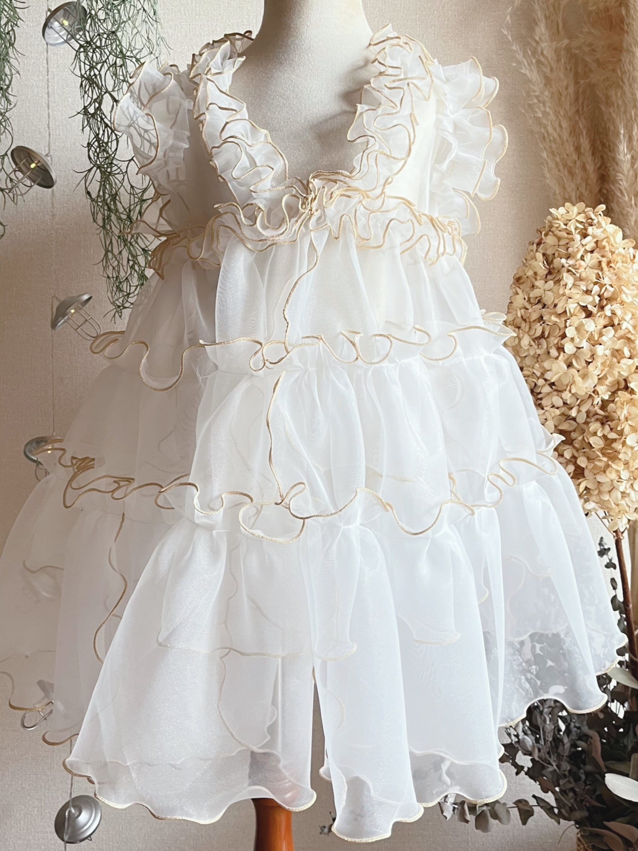 かず　被布ドレスオーダー 七五三用被布 被布ドレス メロウ アンティーク風 | cocoawaffle