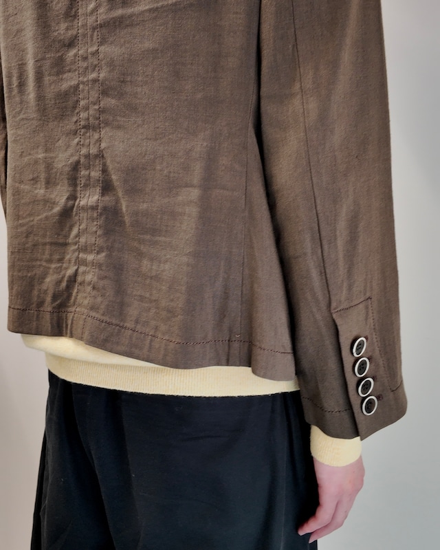 【DKNY】button up brown linen jacket