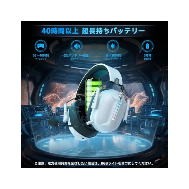 ゲーミングヘッドセット【2.4G USBアダプター/Bluetooth 5.2/有線