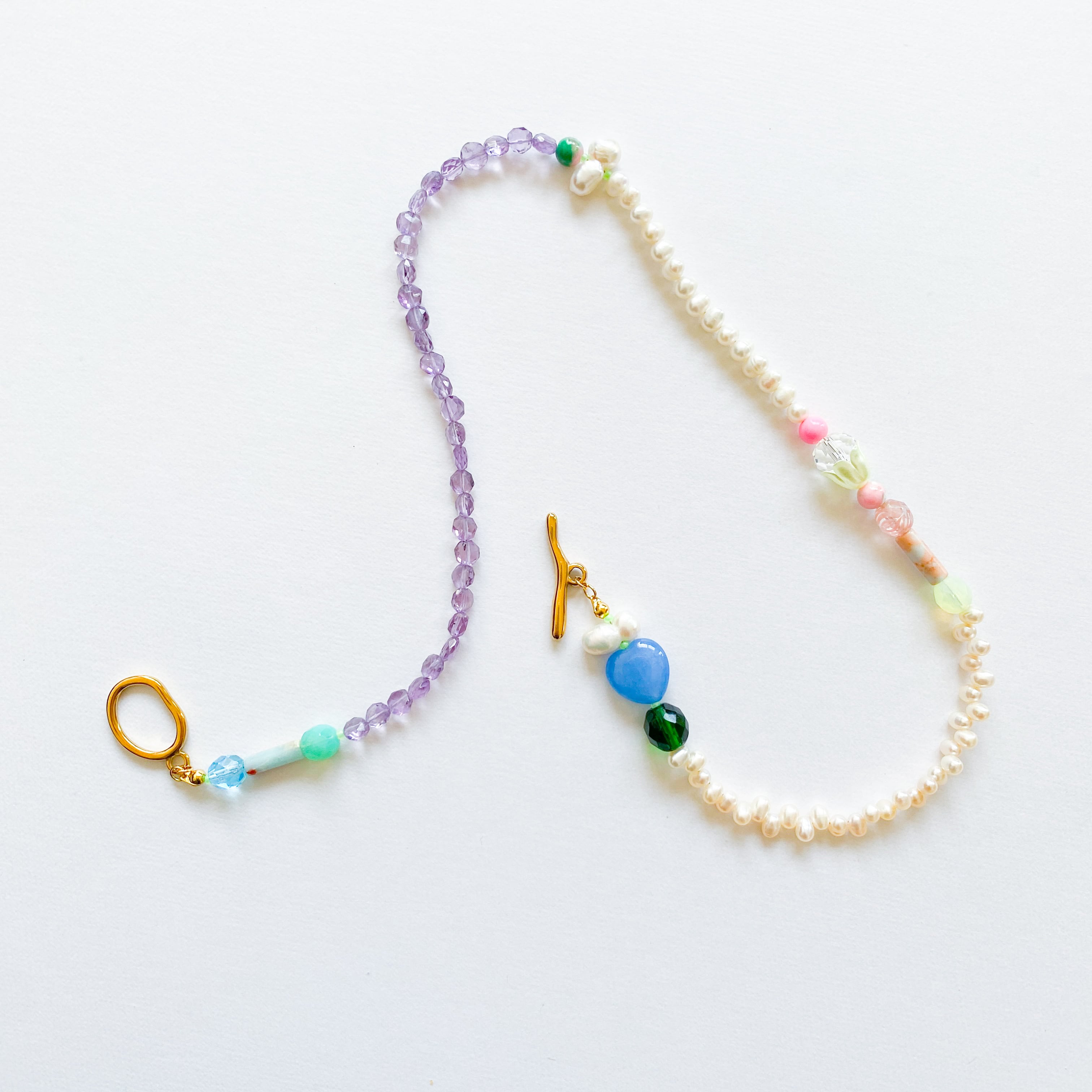 淡水パールとビーズのネックレス(たまに天然石)