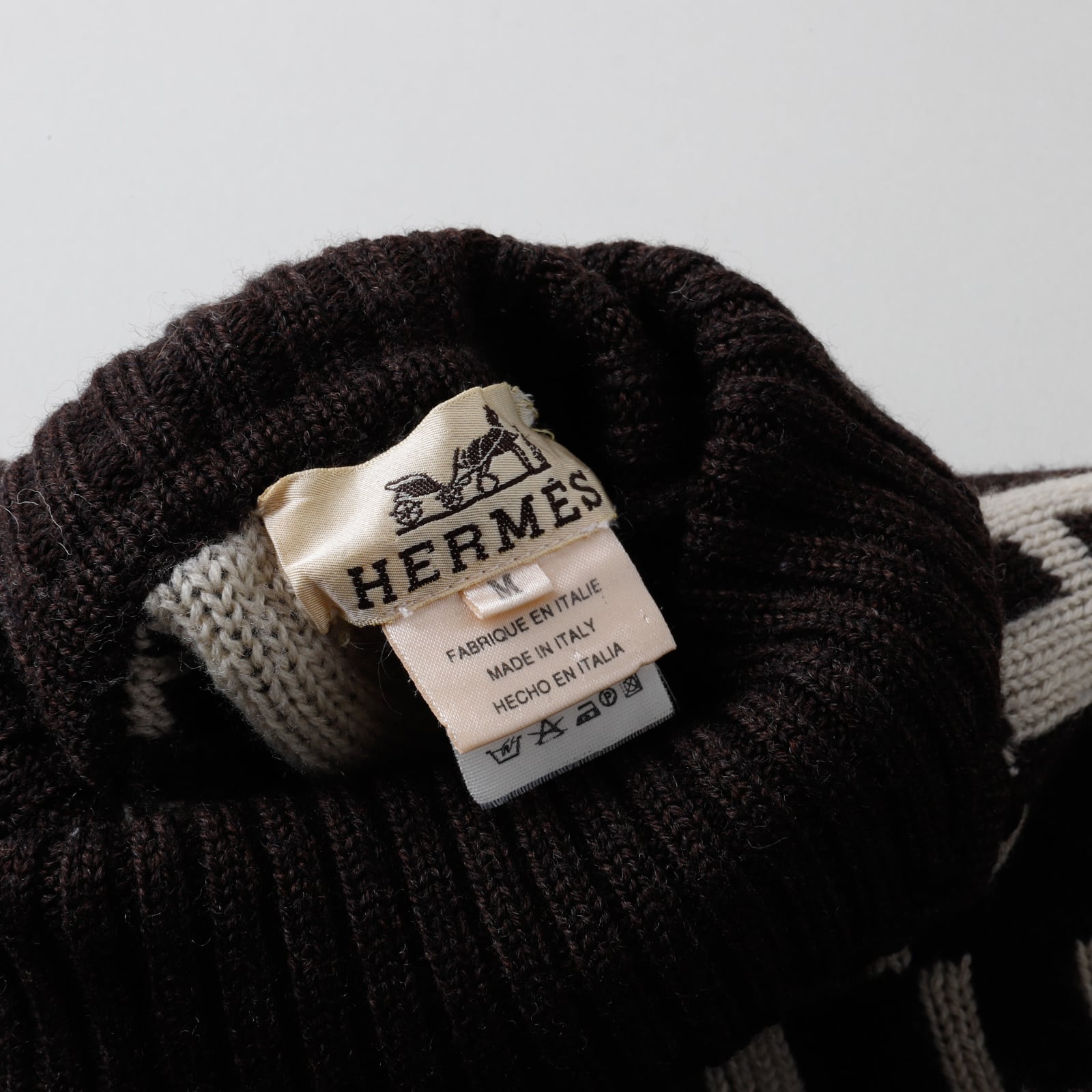極美品】Hermes wool Knit turtleneck sweater made in Italy big size