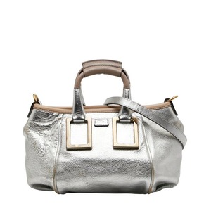 クロエ エテル ハンドバッグ ショルダーバッグ 2WAY シルバー レザー レディース Chloe 【中古】