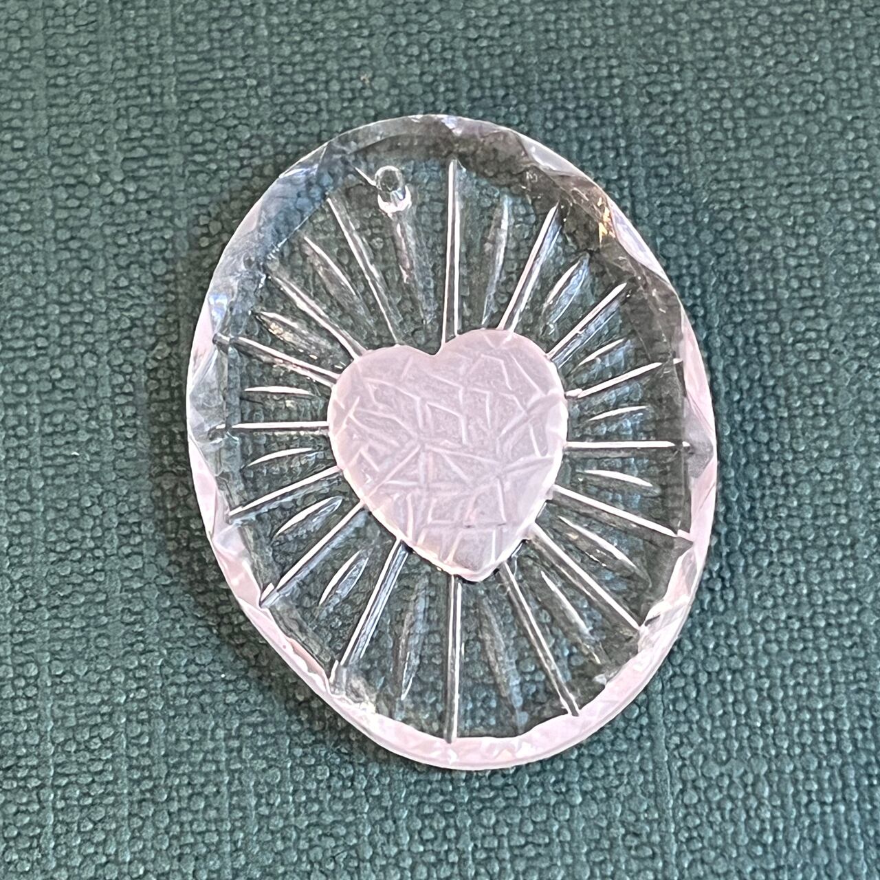 vintage《ガラス インタリオ》mind /約2.5cm×3.3cm 1個