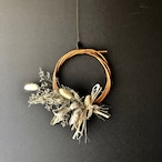 ラムズイヤーとラグラスのミニドライリース  lamb`s ear  and  lagrasse   mini  dry  wreath 
