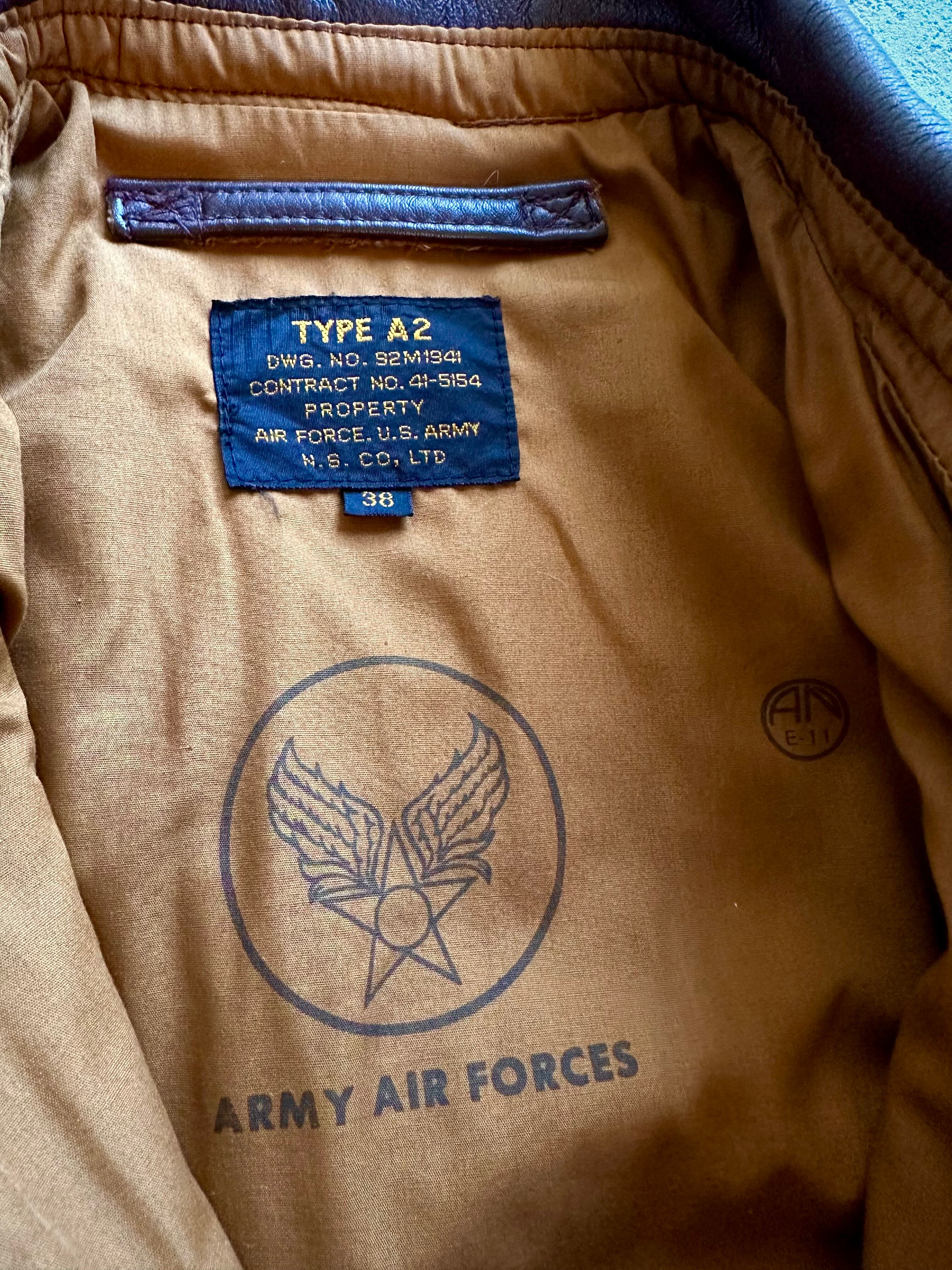 US.ARMY / AIR FORCE “ N.S.CO,LTD ” TYPE A-2 FLIGHT JACKET US.ARMY / AIR FORCE “ N.S.CO,LTD ” TYPE A-2 FLIGHT JACKET