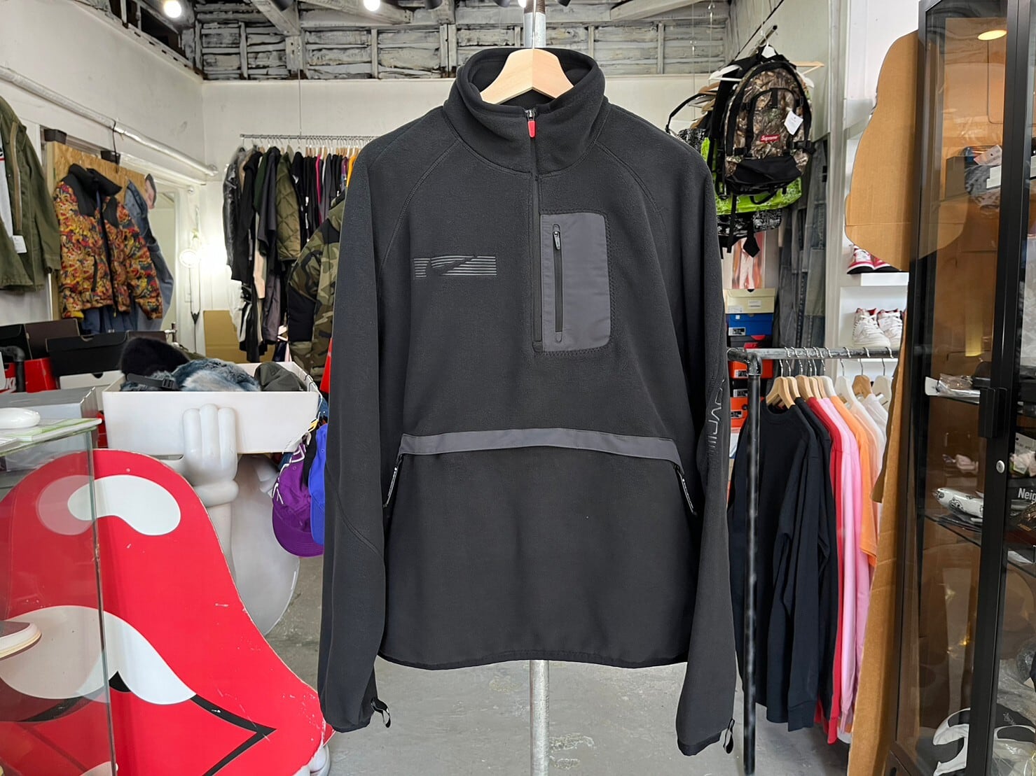NIKE × TRAVIS SCOTT CACT.US CORP 1/4 ZIP TOP FLEECE JACKET BLACK 