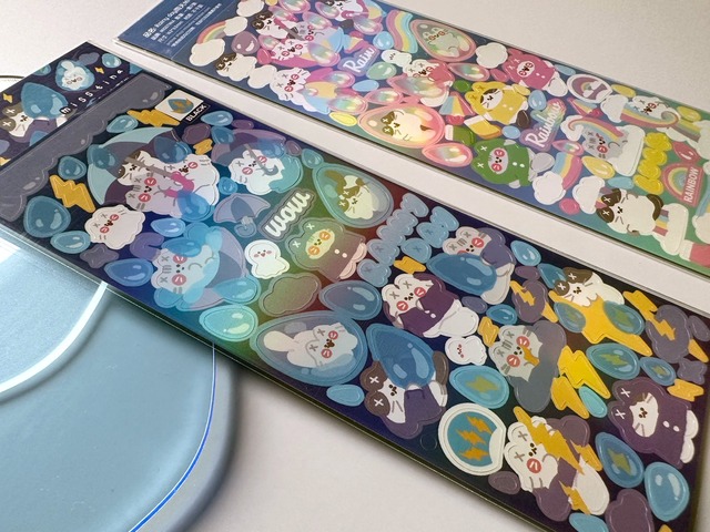 ポップな猫のオーロラシール2枚セット　Rainy Day【MISSTINA】[MT-02]