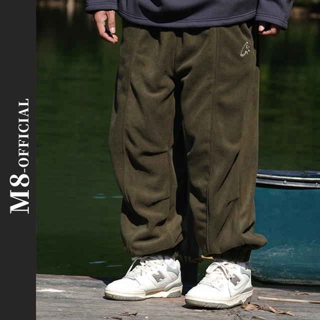 drawstring embroidery sweat pants 2color M0477