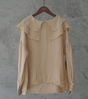 フレンチマリンカラーリネンブラウス