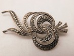 シルバーにマーカサイトのブローチ（ビンテージ ）silver&marcasite vintage brooch