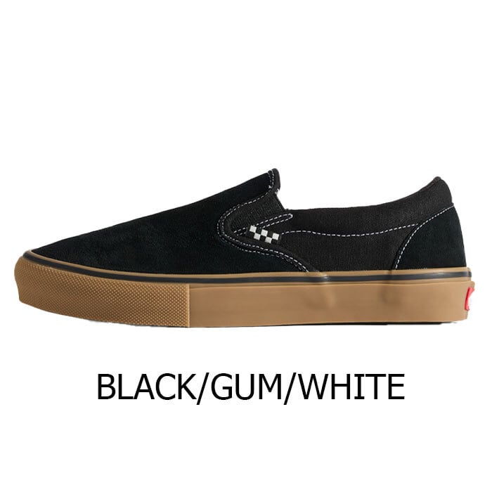 VANS skate slip-on BLUE CHECKERBOARD BLACK/GUM/WHITE バンズ
