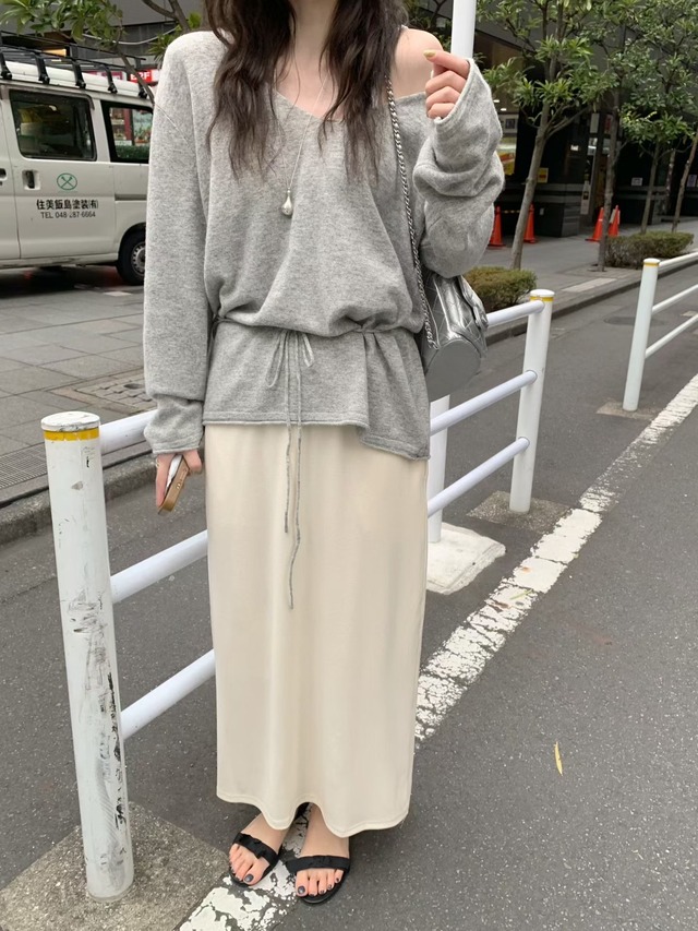 (予約) mellounge  / Maxi long skirt 3color