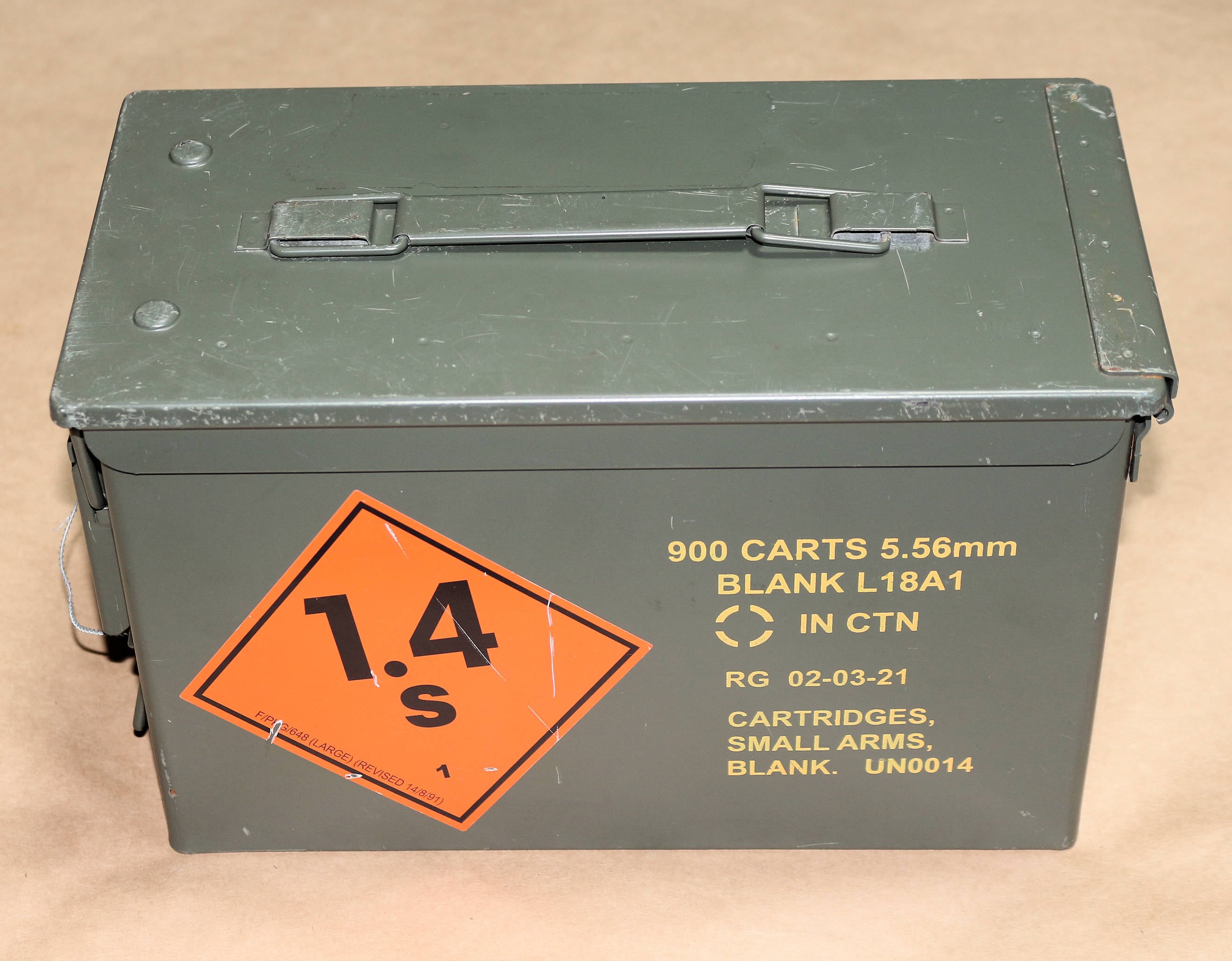 MM1 900 CARTS 5.56mm BLANK 本物極上 NATO弾薬箱 USED品 EXPLOSIVE ...