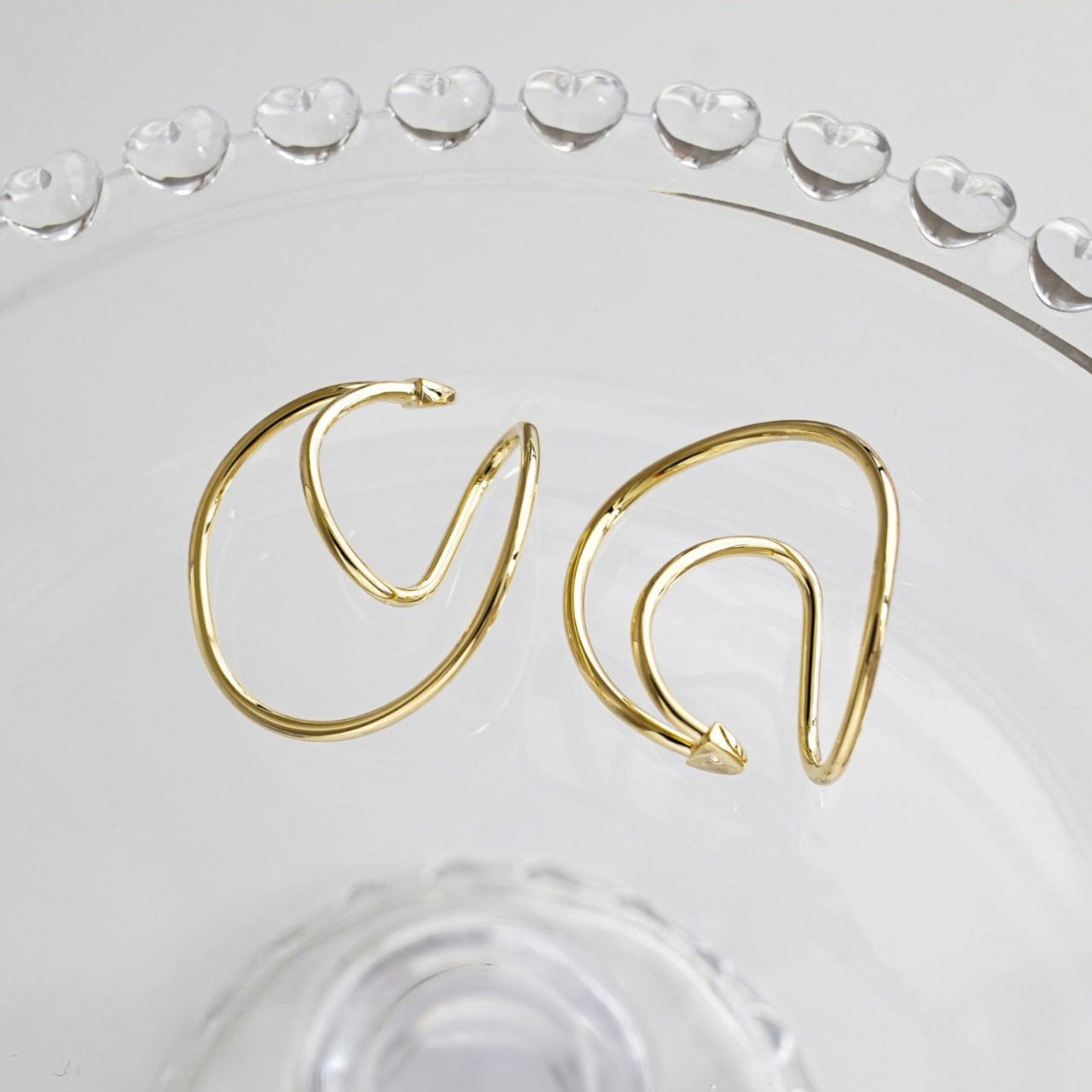 デザイン オーバル クリップオンイヤリング 2COL 10078