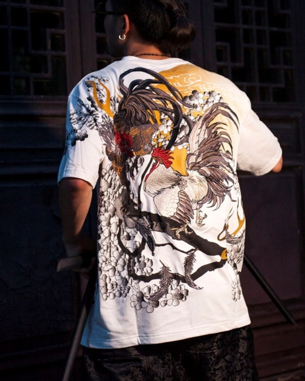 Ukiyo-e Chicken Embroidered T-Shirt 2color【G1019】
