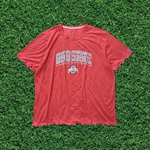 ロング丈グレーmellow再構築リメイクBIGTシャツ レッド