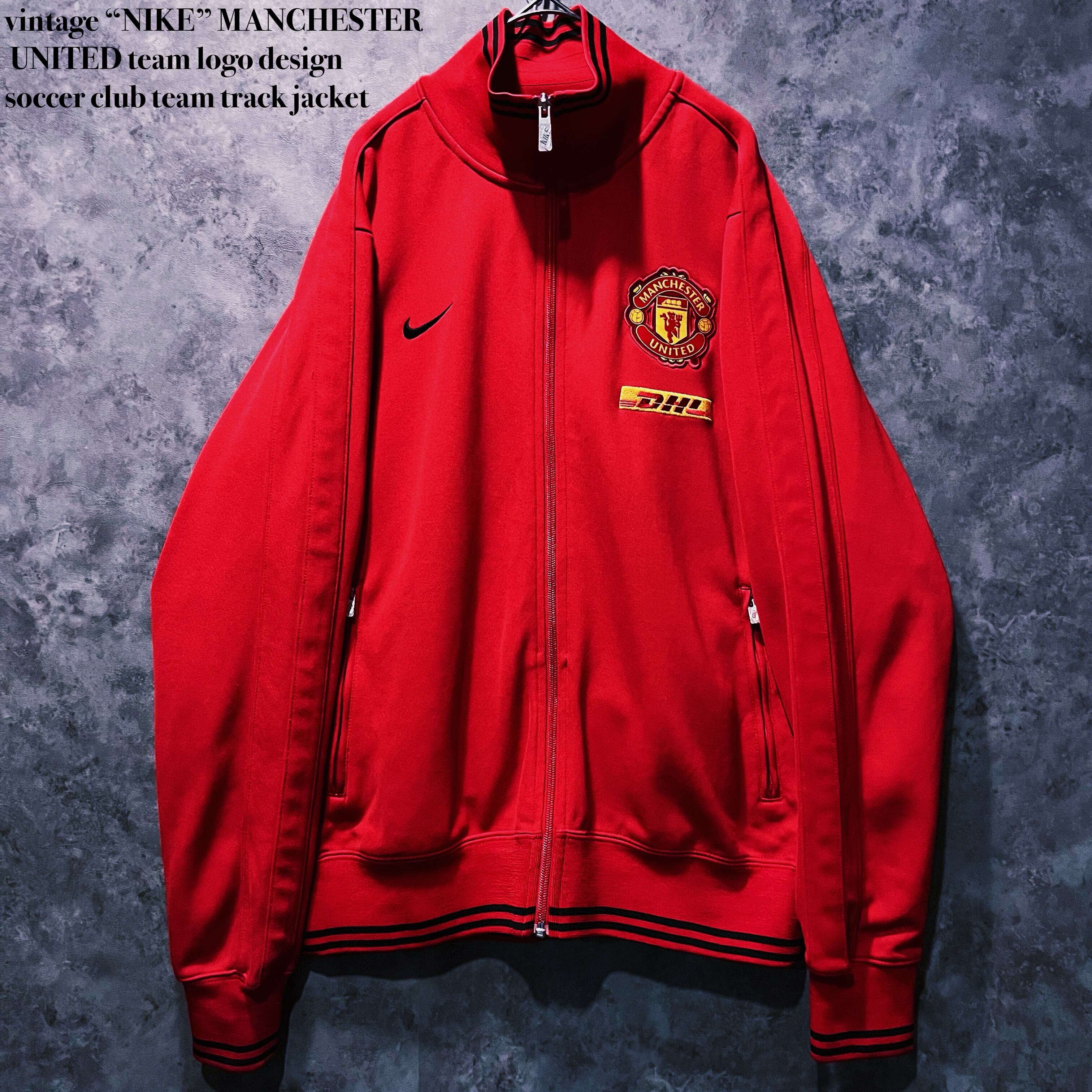 【doppio】vintage “NIKE” MANCHESTER UNITED team logo design soccer club team track jacket
