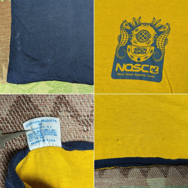 70s Champion U.S.NAVY NOSC Print 2PLY Reversible T-Shirt 70s Champion U.S.NAVY NOSC Print 2PLY Reversible T-Shirt