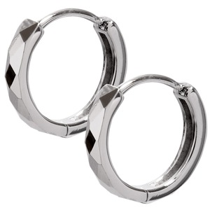 【数量限り】ダイヤカットピアス シンプルピアス フープピアス  ミラーカット 中折れピアス