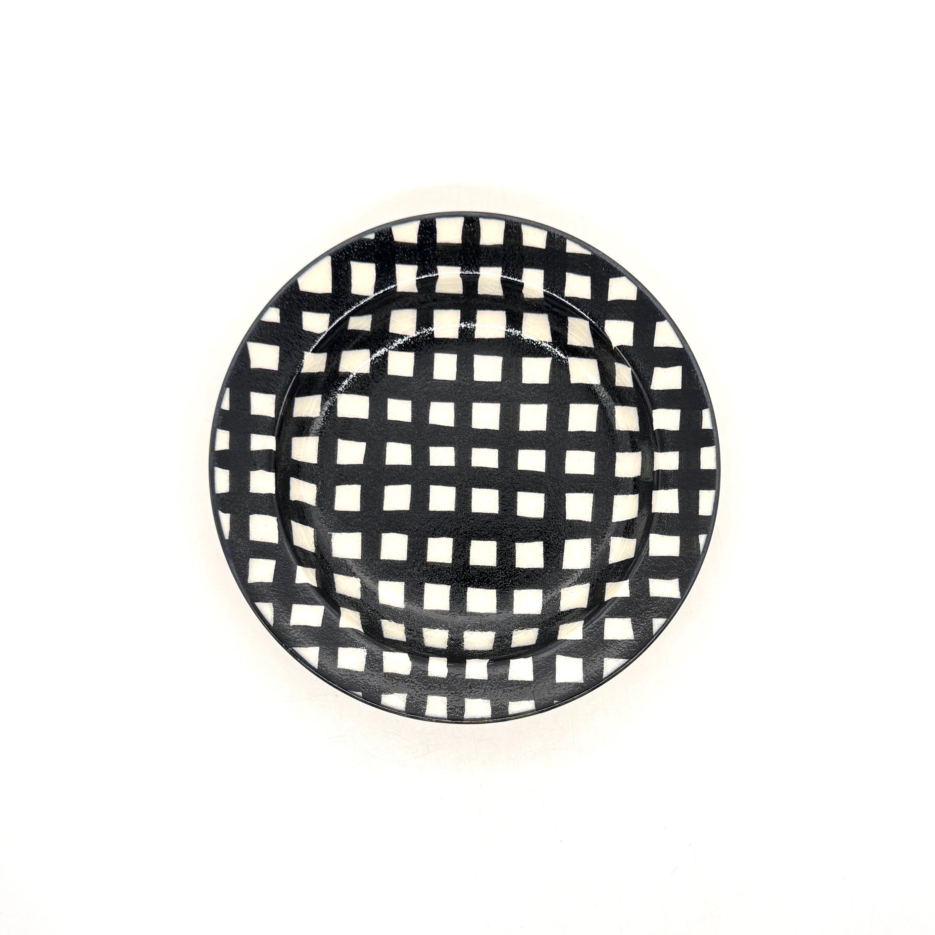 チェック 17cmリム深皿 ブラック | 24to3［西富陶磁器オンラインストア