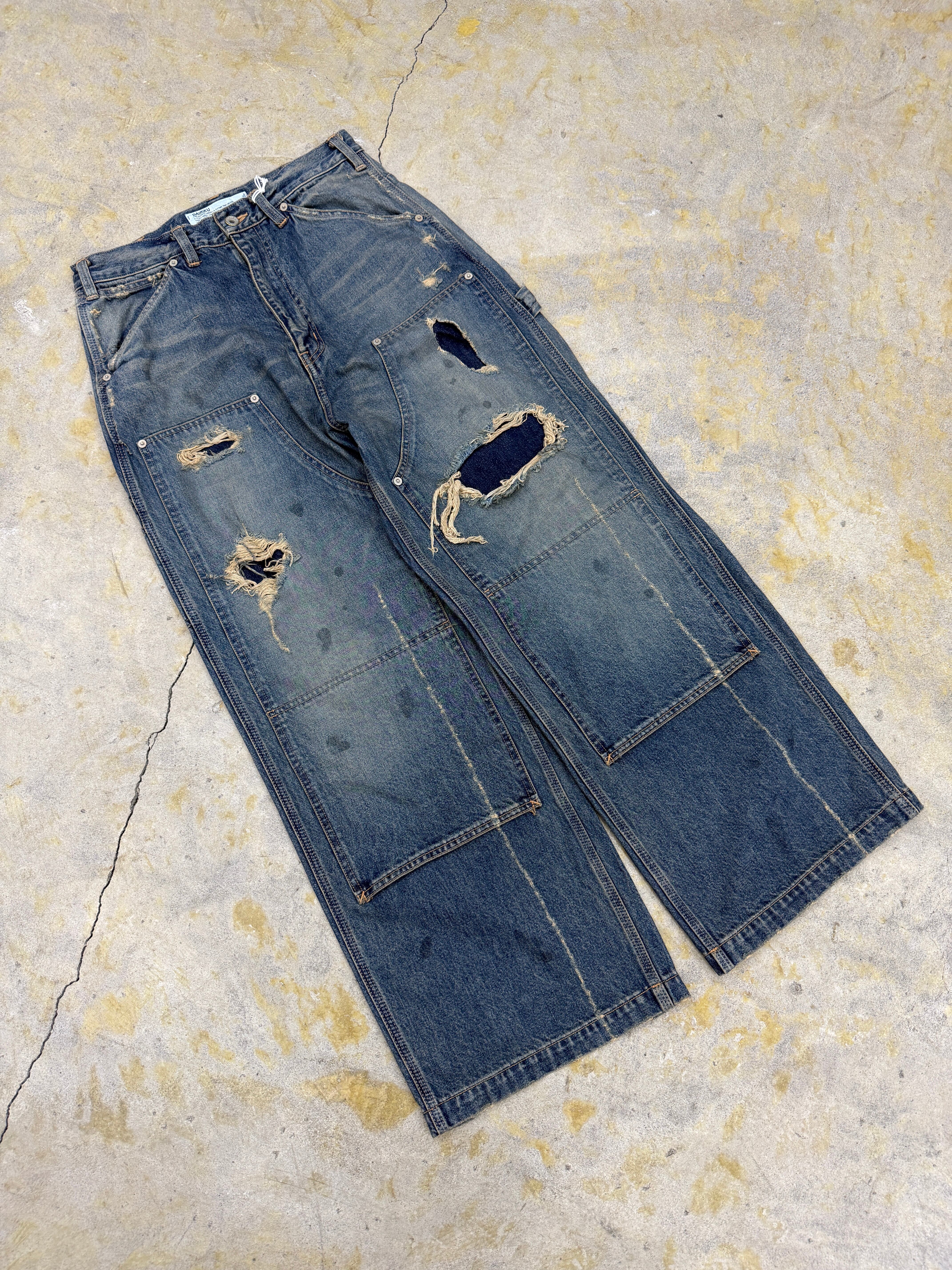 DAIRIKU | 80Year Damage Painter Denim Pants | Indigo | HOWDAY