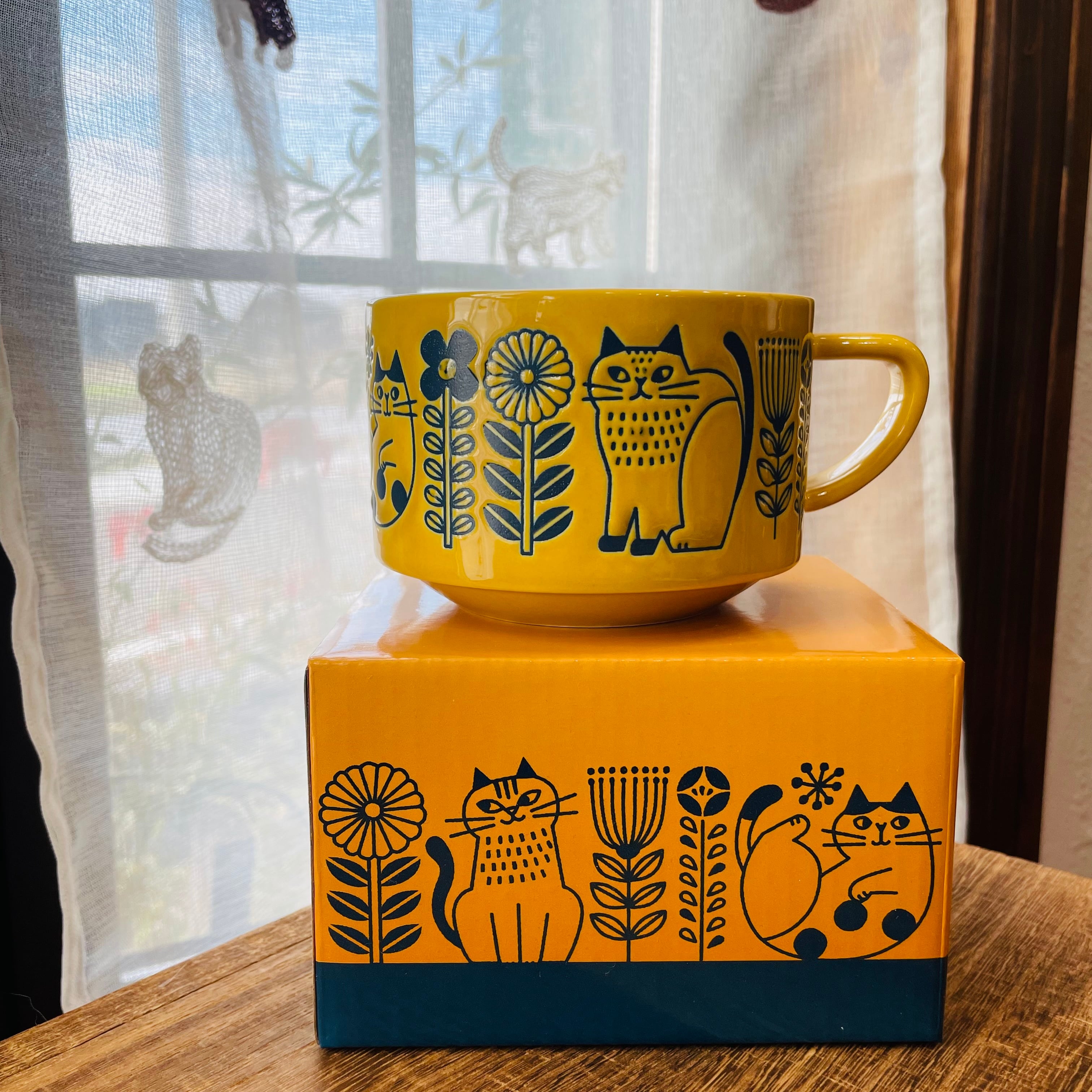 マグカップ｜fikalyckaスープマグ  猫雑貨 猫モチーフ 猫柄 猫グッズ おうち時間 黒猫 プレゼント プチギフト 贈り物