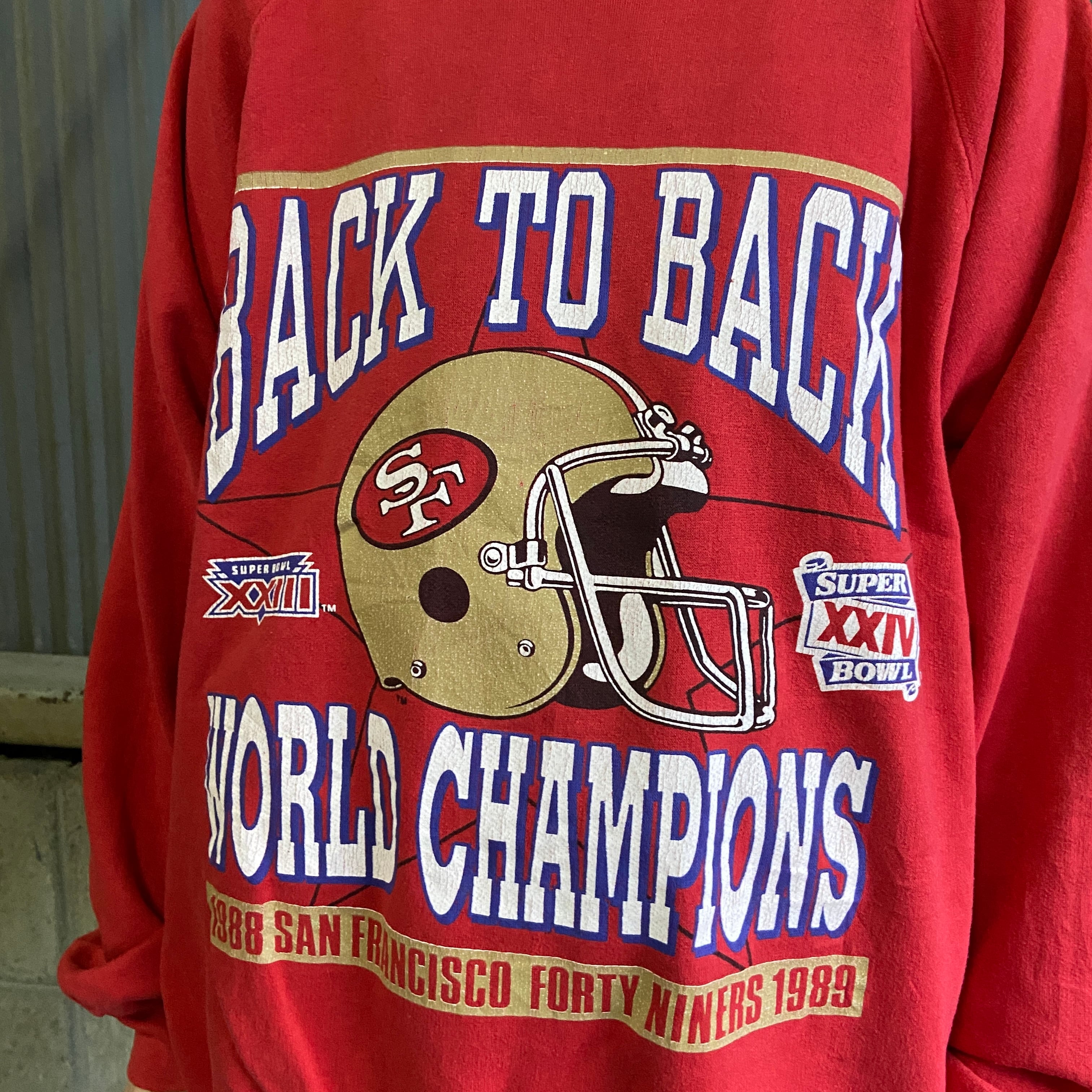 80年代 チャンピオン Champion トリコタグ NFL SANFRANCISCO 49ERS サンフランシスコフォーティナイナーズ スポーツプリントTシャツ USA製 メンズL ヴィンテージ /eaa261556