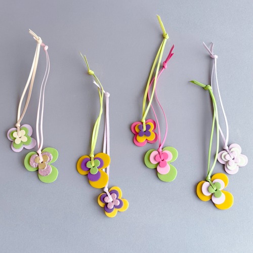 【各1点商品チャーム】パンジー&クローバー バッグチャーム