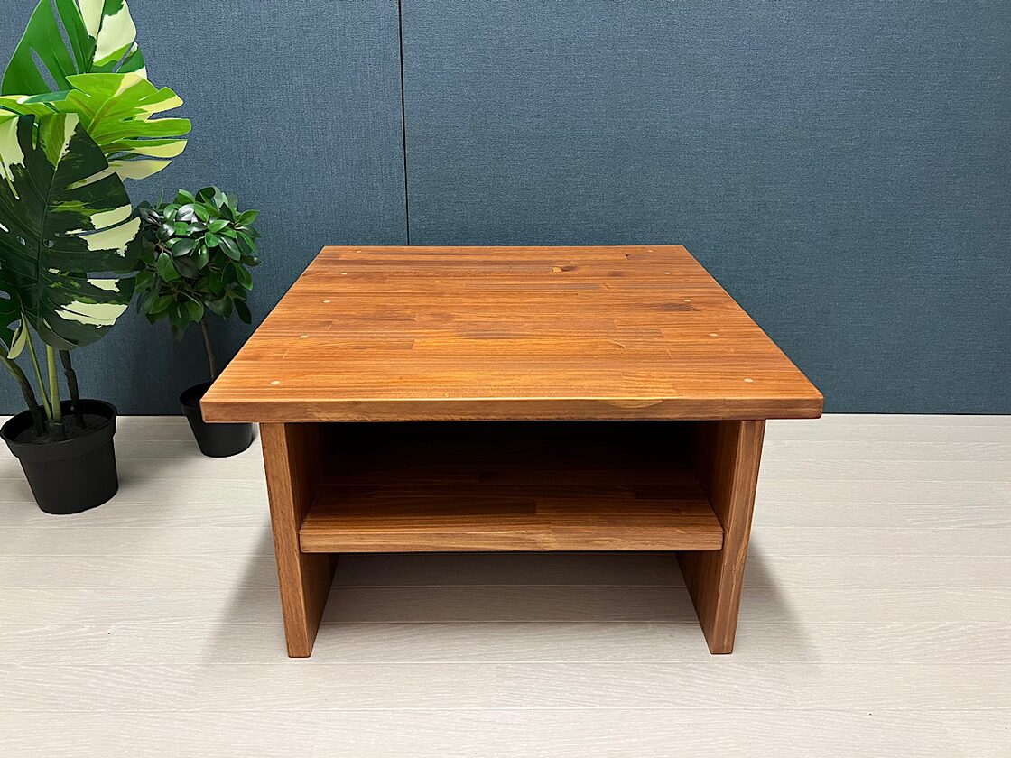 送料無料】 ローテーブル 正方形 60cm パイン オーク 棚付き | Pay ID