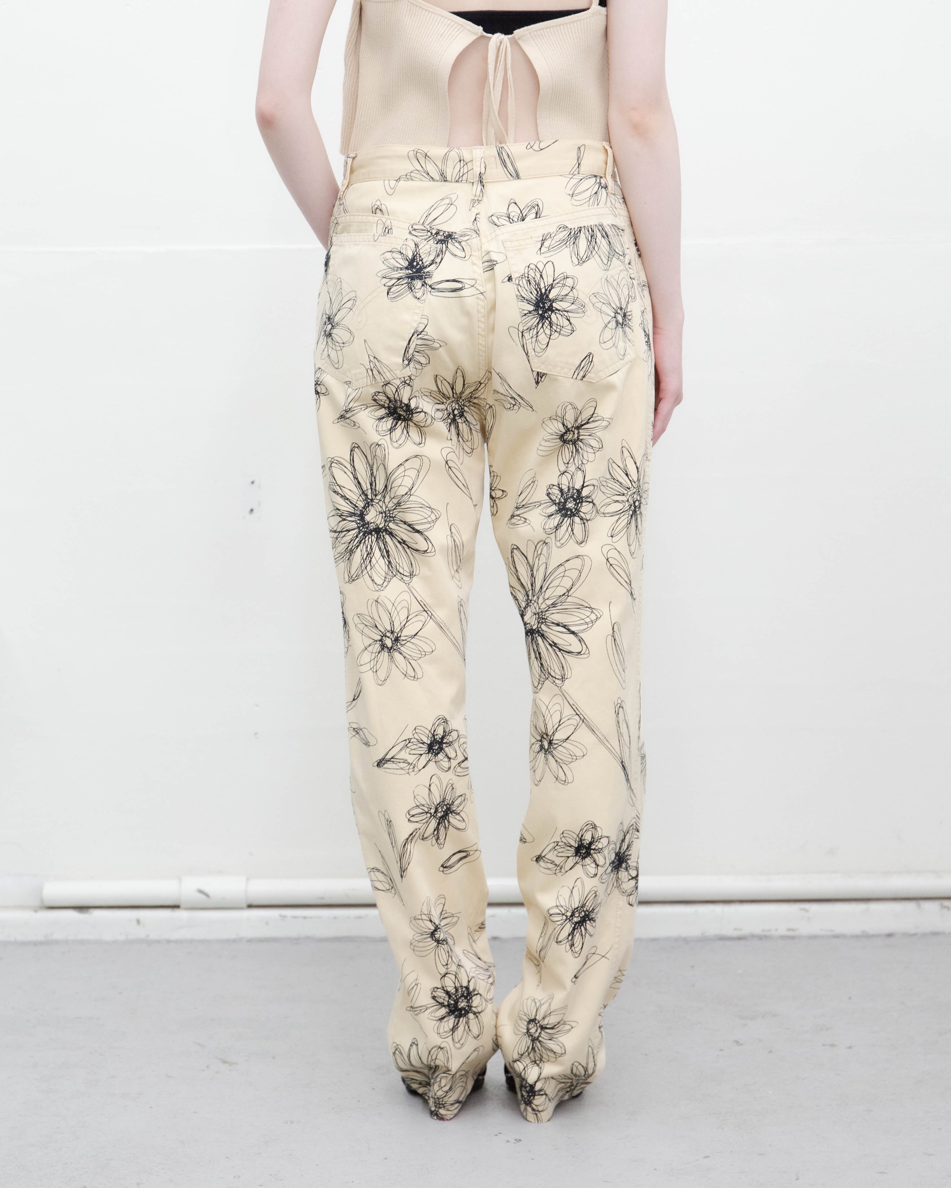 80s~ unknown Artistic Pants y2k ギャル 1点物 1990-00s MOSCHINO - daisy 5-pocket trousers | LUIK FINN