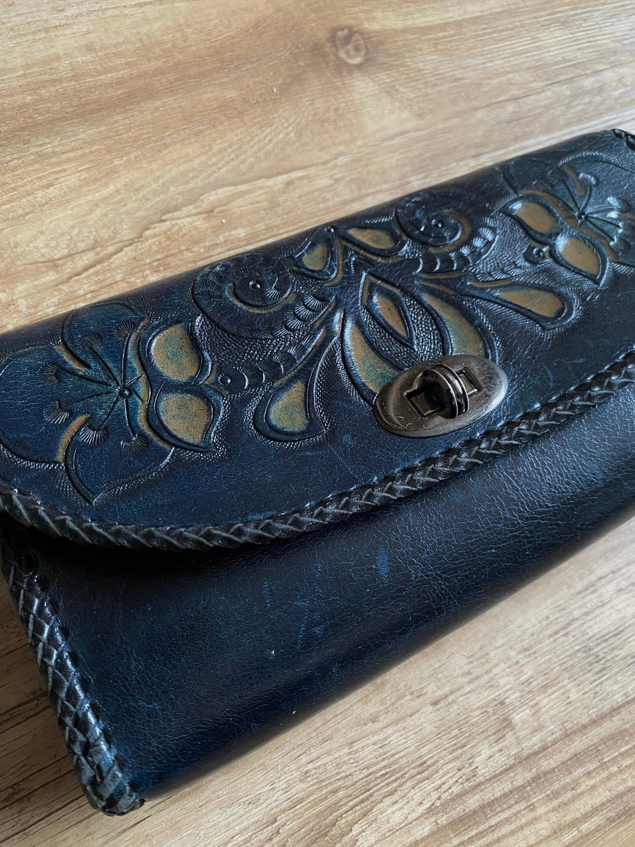leather carving clutch bag-4218-6