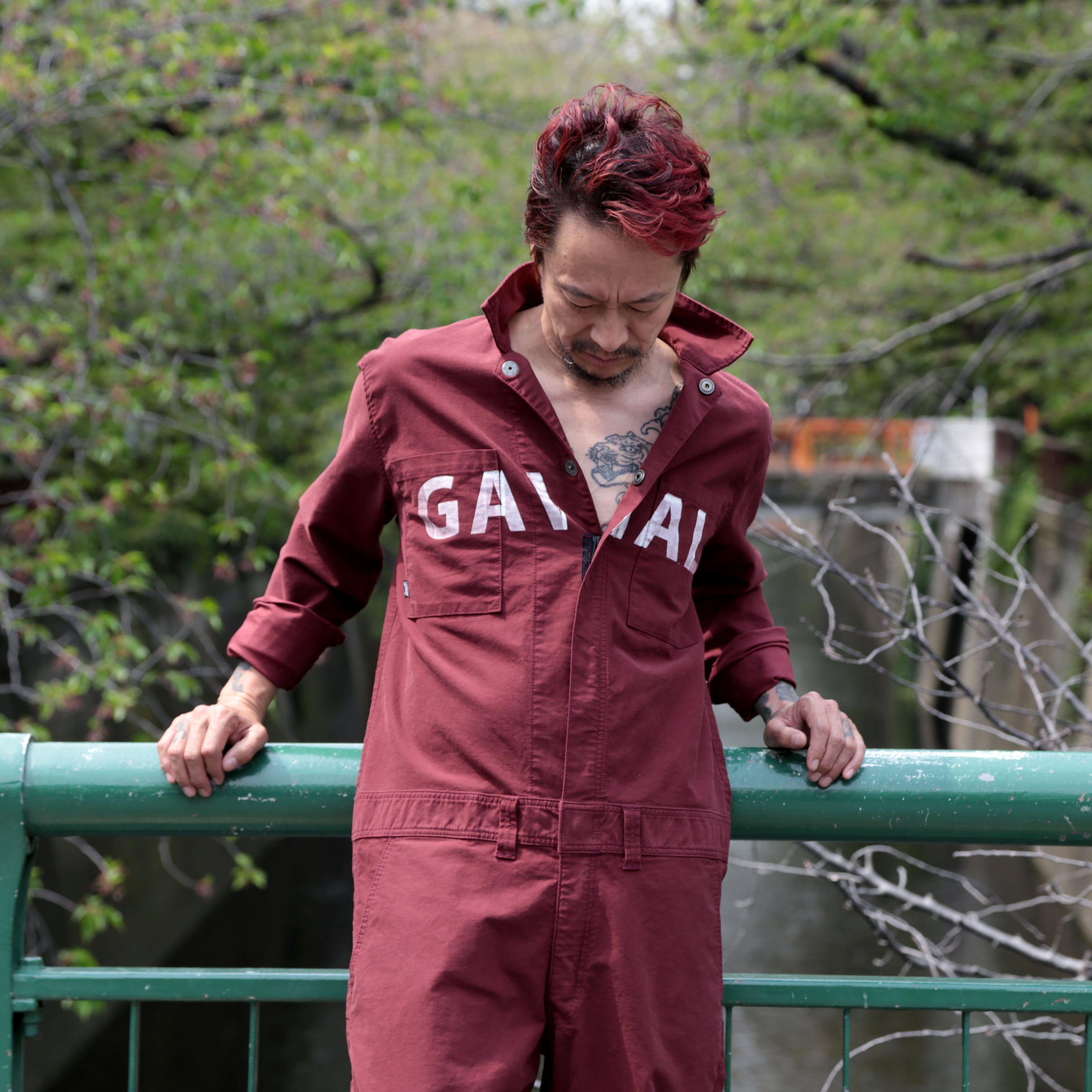 GAVIAL×MESS AROUND ロングスリーブジャンプスーツ-