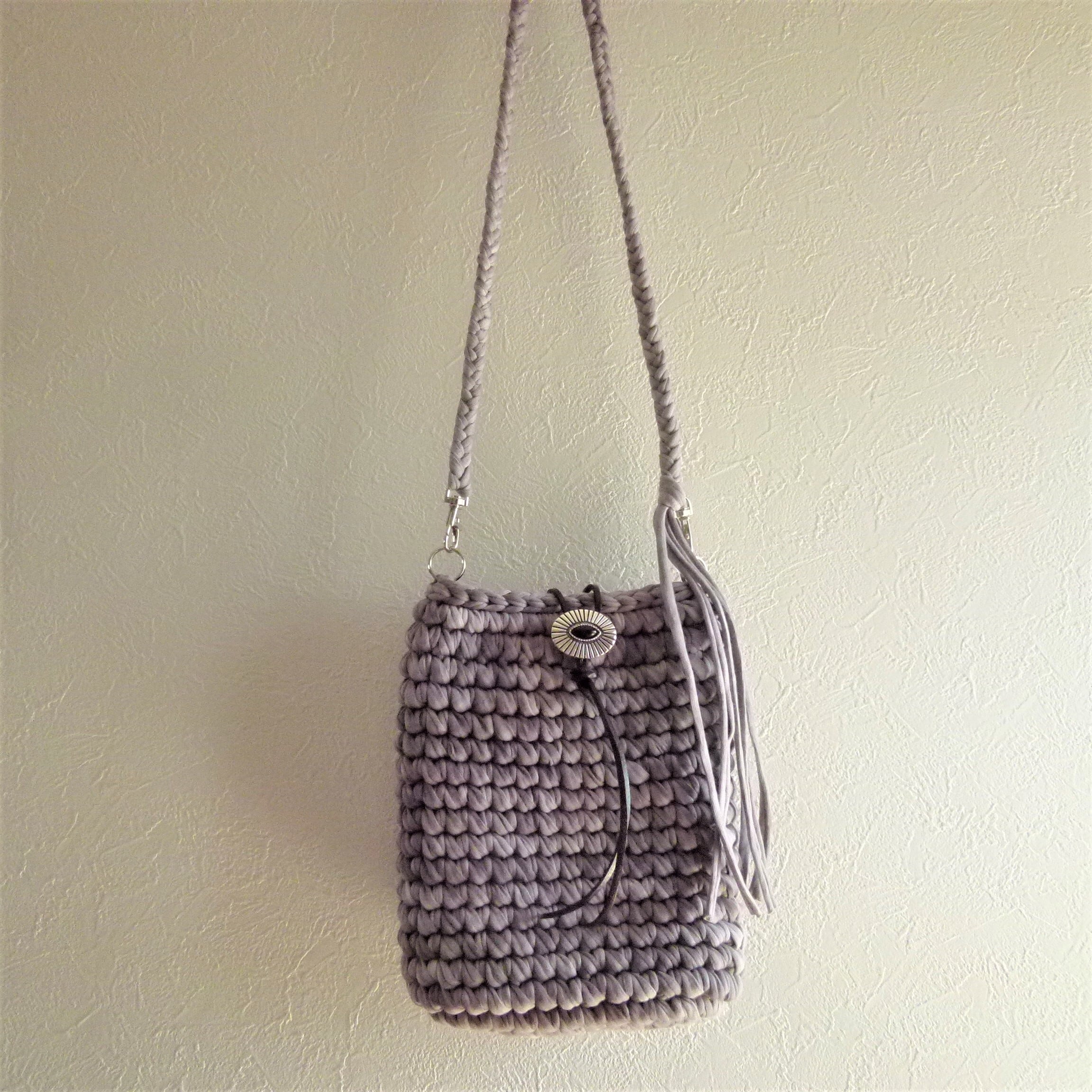 【No.43】キッズ用/ロシアヤーン/Tシャツヤーン/ショルダーバック No.43】キッズ用/ロシアヤーン/Tシャツヤーン/ショルダーバック