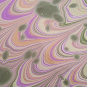 リバーシブル墨流し半巾帯 〔葡萄と抹茶とピスタチオクリーム〕ピーコック×ドット