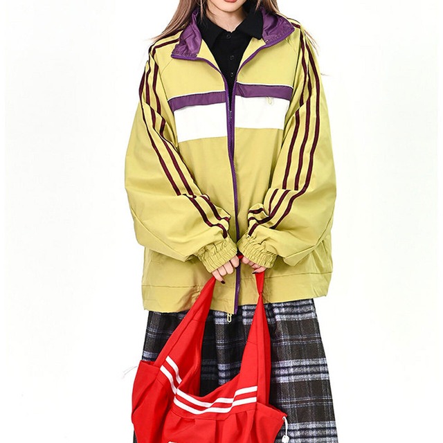 ラインブロックスポーティトラックブルゾン 2col   R01574